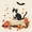 Gray Cartoon Halloween Cat, variant on Yayeee Table Runner 70 inches Long Home Kitchen Dinning Party Decoration, Gray Cartoon Halloween Cat