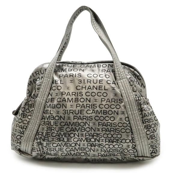 Pre-Owned CHANEL Unlimited Tote Bag Shoulder Nylon Silver 6114