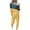 Yellow, variant on FAVIPT Women's Fall 2 Piece Color Block Lounge Outfit 2024 Long Sleeve Crewneck Tops High Waisted Jogger Pants Set Tracksuit Khaki 5XL