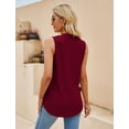 thumbnail image 3 of Summer Women Tank Tops Casual Sleeveless V Neck Vest T-Shirs Out Loose Comfy Tunic Blouses, 3 of 5