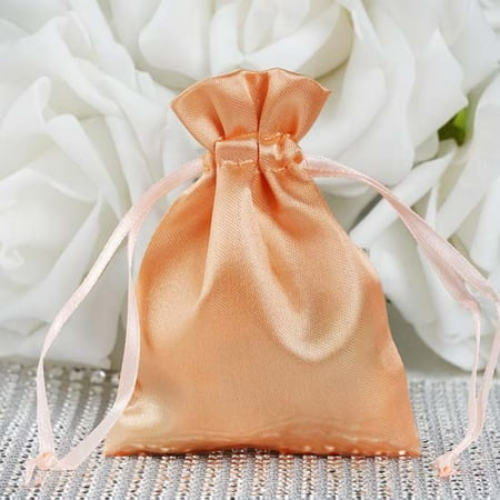 White Monogrammed Gift Pouch - Efavormart 12PCS Satin Gift Bag Drawstring Pouch for Wedding Party Favor Jewelry Candy Solid Satin Bags - 3