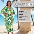 thumbnail image 7 of Xoenoiee Tropical Monstera Palm Leaves Print Caftans for Women V-Neck Moomoo Dresses 70s Kaftan Dress Batwing Sleeve Bikini Cover up Lightweight Loungewear Maxi Dress, 7 of 7
