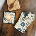 thumbnail image 5 of Pioneer Flower Kitchen Oven Mitt and Pot Holder Sets 2 Pcs for Baking, Cooking and Grilling, Heat Resistant Up To 392 °F, 5 of 7