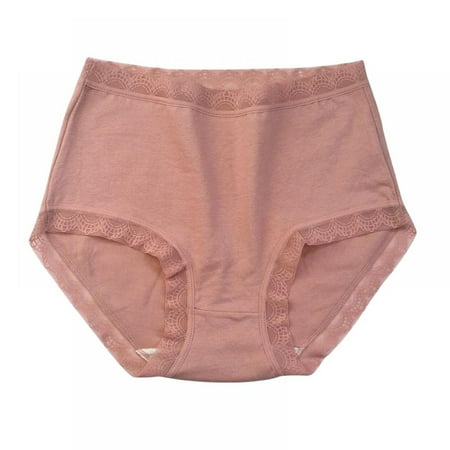 

Spdoo Ladies High-rise Panties Lace Oversized Waist-cinching Briefs Light Panties Cotton Bean Paste 2XL