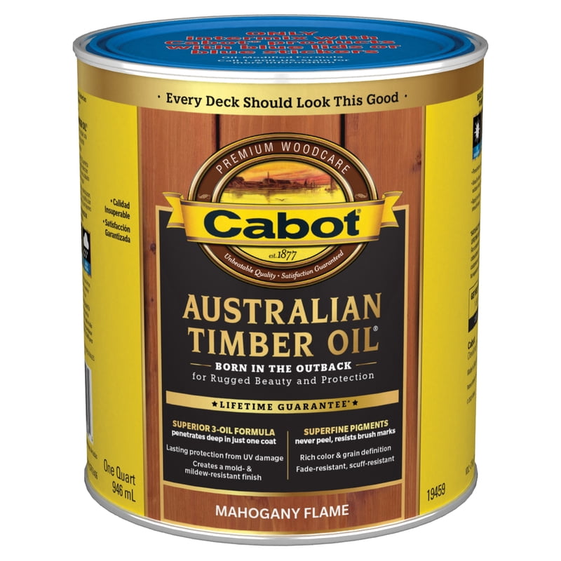 Cabot Australian Timber Oil Exterior Mahogany Flame 1 Qt Case of 4