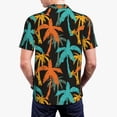 thumbnail image 4 of Balery Palm Trees Printed Men’s Short Sleeve Polo Shirt, Midweight Men's Shirt,Golf Polo shirts -Large, 4 of 9