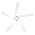 thumbnail image 3 of WINGBO  64 Inch DC Ceiling Fan with Lights and Remote Control, 5 Reversible Carved Wood Blades - N/A White and Gold, 3 of 5