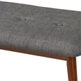 thumbnail image 3 of Baxton Studio Flora Upholstered Wood Bench in Dark Gray and Medium Oak, 3 of 8
