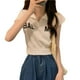 thumbnail image 3 of Blusa de manga corta con estampado de letras para mujer, blusa informal holgada de verano con cuello vuelto, camiseta de punto para mujer, 3 of 8