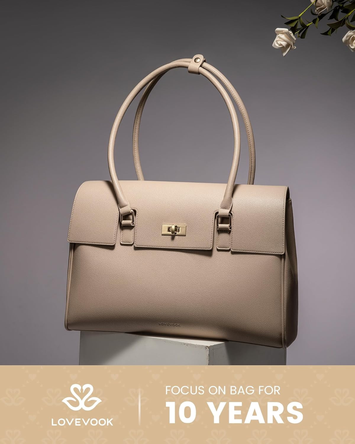 LOVEVOOK Laptop Bag for Women Work Tote 15.6 Inch Briefcase Messenger Bag Waterproof for Business Office Dating