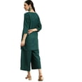 thumbnail image 2 of eloria Women's Fashion Solid Palazzo Kurti With Bottom, Fabric : Cotton, Color : Teal, Size : X-Large, 2 of 8