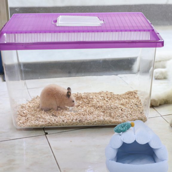 NICEXMAS Pet Warm House Blue Cotton Hamster Bed Comfortable for Small Animals