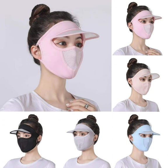 Shenmeida Wide Brim Breathable Neck Gaiter Balaclava Headwear Face Cover with Ear Loop Ice Silk Sports Face Scarf Outdoors