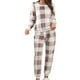thumbnail image 1 of Conjunto de pijama Largo de franela Gibobby 2 piezas para Mujer Caqui L, 1 of 5