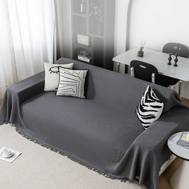 Cotton Velvet Sofa Towel Warm Comfortable Breathable Moisture Absorbent Durable Quick Lay 210cmx90cm Living Room Sofa Cover Multi-Functional Holiday Gift