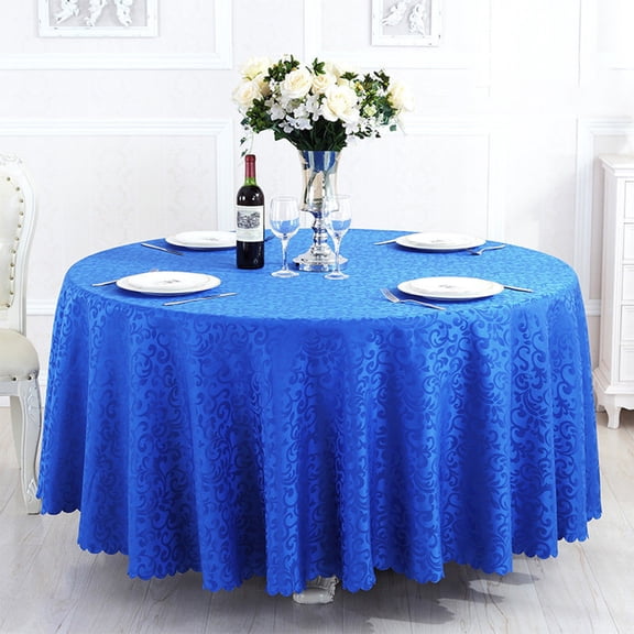 Eespoir Hotel Wedding Tablecloths, Restaurant Round Table Cloths, Dining Table Covers, For Wedding and Party Decorative, Home Party Decorations, Washable Fabric(Blue)
