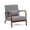 Gray + Antique Brown, variant on UNICOO® Mid-Century Modern Accent Chair, Fabric Reading Armchair, Easy Assembly, Lounge Chair for Living Room Bedroom (U1801-Beige)