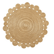 Jaipur Art And Craft Ecofrindly 100x100 CM (3.33 x 3.33 Square feet)(39 x 39.00 Inch)Brown Round Jute AreaRug Carpet throw