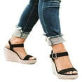 thumbnail image 1 of Women Wedge Heel Platform S Sandals Buckle Peep Toe Shoes Summer Beach, 1 of 2