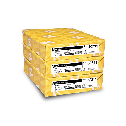 Neenah Exact Vellum Bristol, 8.5" x 11", 67 lb/147 gsm, White, 94 Brightness, 750 Sheets, 3 Pack