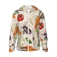 thumbnail image 2 of Uemuo Cute Vegetables Pattern Women's Full Zip UPF 50+ Sun Protection Hoodie Jacket Long Sleeve Sun Shirt Hiking Outdoor Performance with Pockets-X-Large, 2 of 9