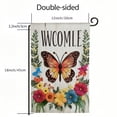 thumbnail image 3 of PHYHOO  Welcome Spring Butterfly Garden Flag Double Sided, Burlap Small Vertical Spring Floral Flower Garden Yard Flags for Seasonal Outside Outdoor House Decoration White, 3 of 6