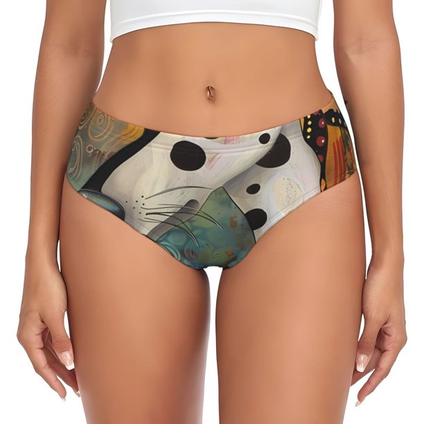 Fotbe Abstract Dalmatian Art Calzones Estampados para Mujer – Ropa Interior de Algodón, Cómoda, Suave y Elástica-3X-Large