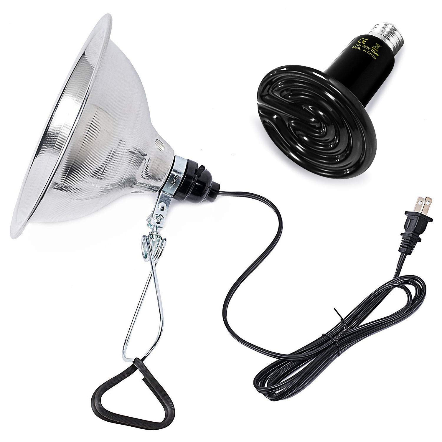 E27 Porcelain Clamp Lamp Reptile Light Bulb Ceramic Holder 