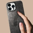 thumbnail image 5 of Phone Case for Apple iPhone 14, Vintage Handmade Fully-Wrapped Synthetic Suede Cover, Compatible with Magsafe Wireless Charging Shockproof Anti-scratch for iPhone 14, Darkgreen, 5 of 11