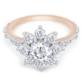 thumbnail image 3 of 1 2/3 ct. t.w 6.5MM Round Cut Lab Created Moissanite Diamond Halo Flower Wedding Engagement Ring For Women In 14K Solid Rose Gold (G-H Color, VVS1 Clarity, 1.65 Cttw)-9, 3 of 7