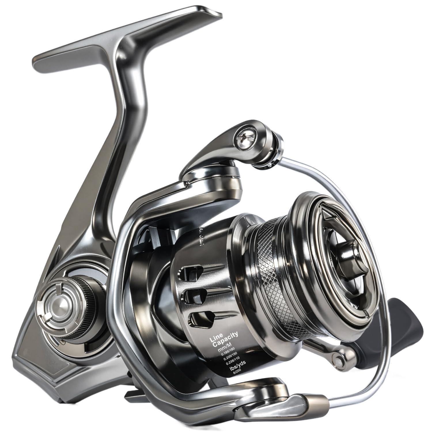 Spinning Reel - 5.2:1 Gear Ratio  12+1 Bearings Freshwater Saltwater Fishing Ultra-smooth Cnc Aluminum Spool Lightweight & For Bass Trout Salmon