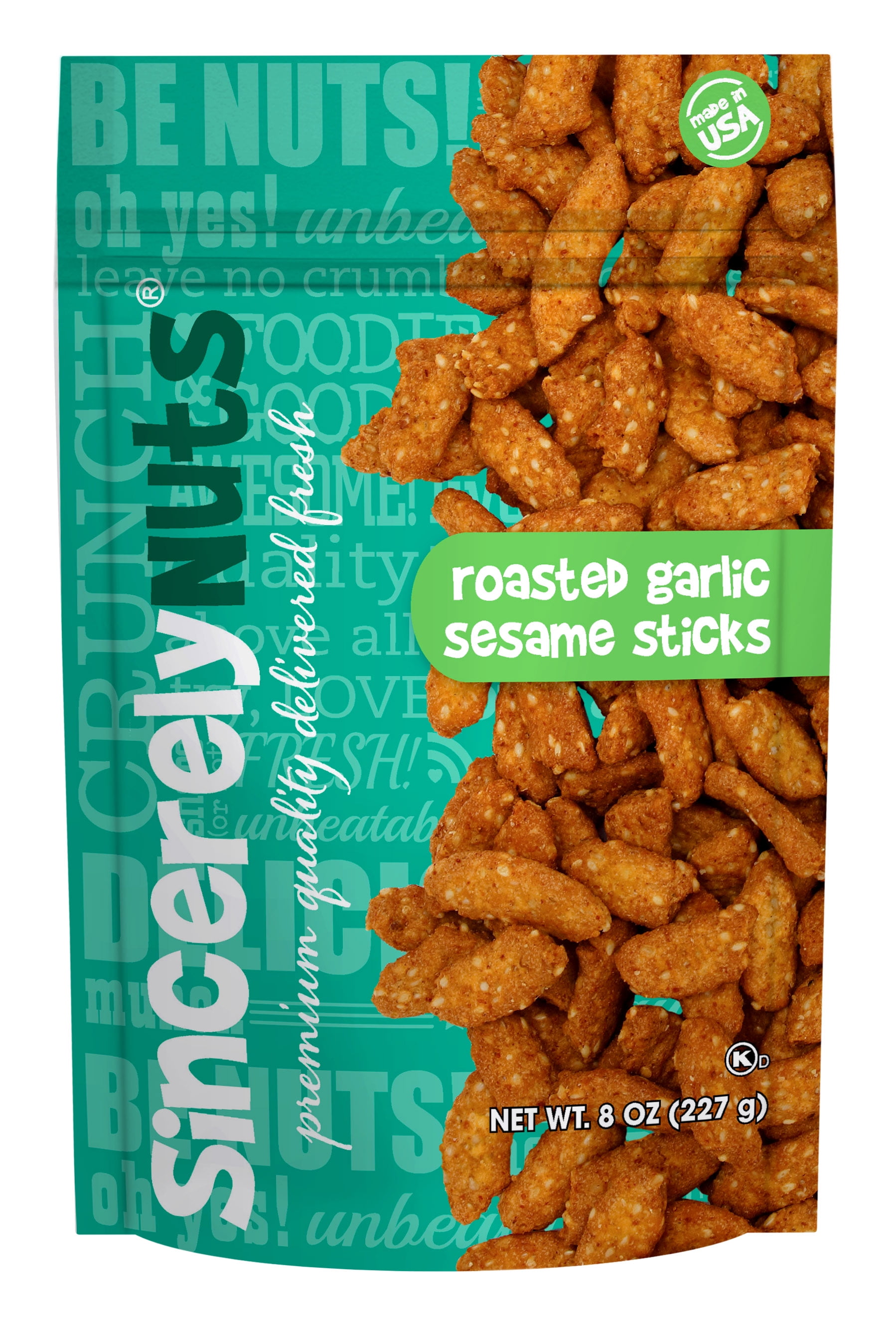 Sincerely Nuts Garlic Sesame Sticks, 8 oz