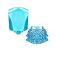 thumbnail image 5 of Aislor Girls Rumba Dance Outfit 2 Piece Set Sleeveless Sequined Fringe Top and Skirt Blue 6, 5 of 6
