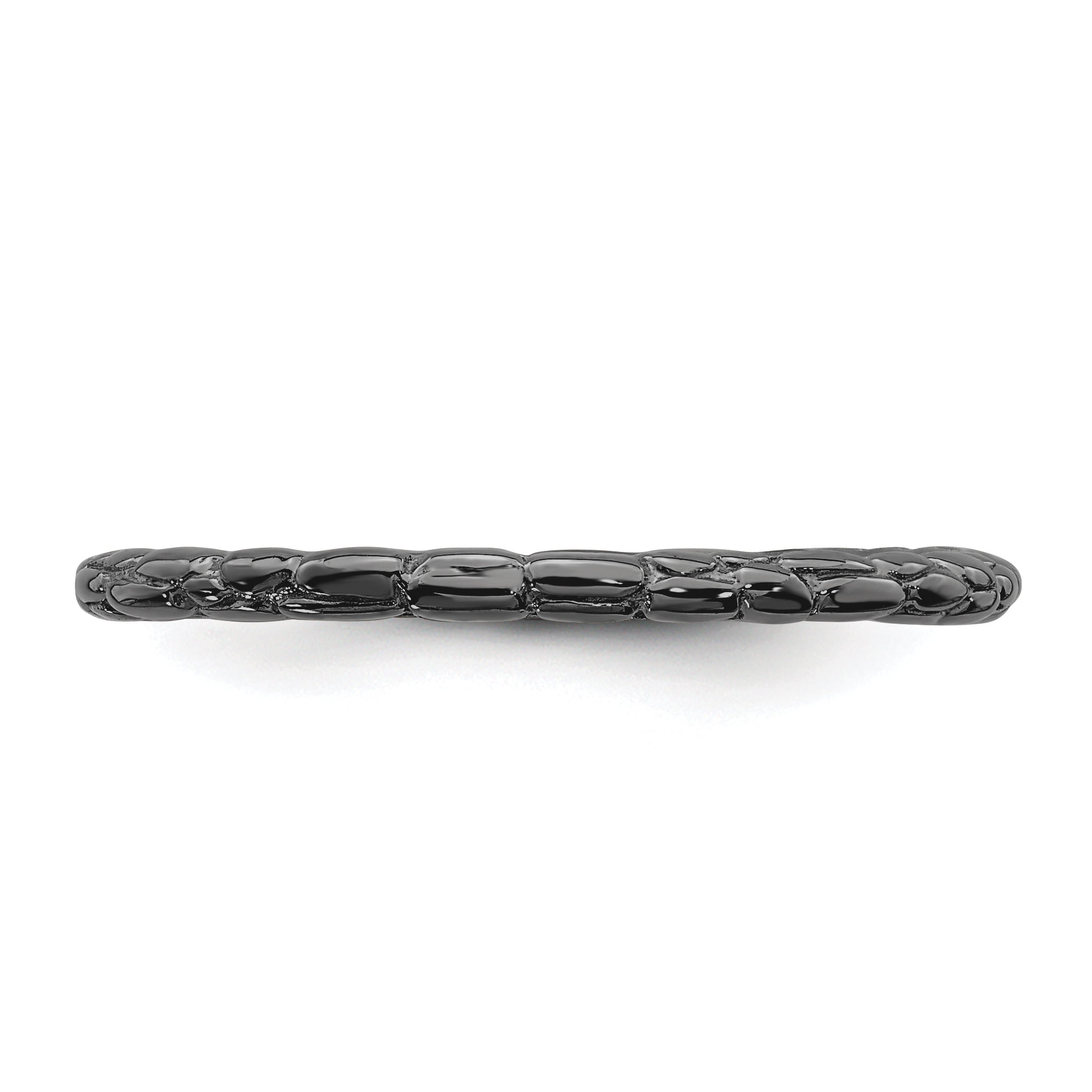 Sterling Silver Black-Plated Twisted Ring