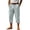 #0396-Green, variant on Favoffer Men Linen Cropped Pants Vertical Stripe Pattern Elastic Waist Waistband Button Fly Closure Side Pockets Capri Pants for Daily Walking Casual Outdoor