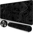 thumbnail image 1 of Extra Large Topographic Contour Gaming Mouse Pad - 35.4x15.7 Inch, Extended Mousepad with Stitched Edges, Smooth Cloth Surface, Non-Slip Rubber Base, Waterproof Keyboard Pad, 1 of 6