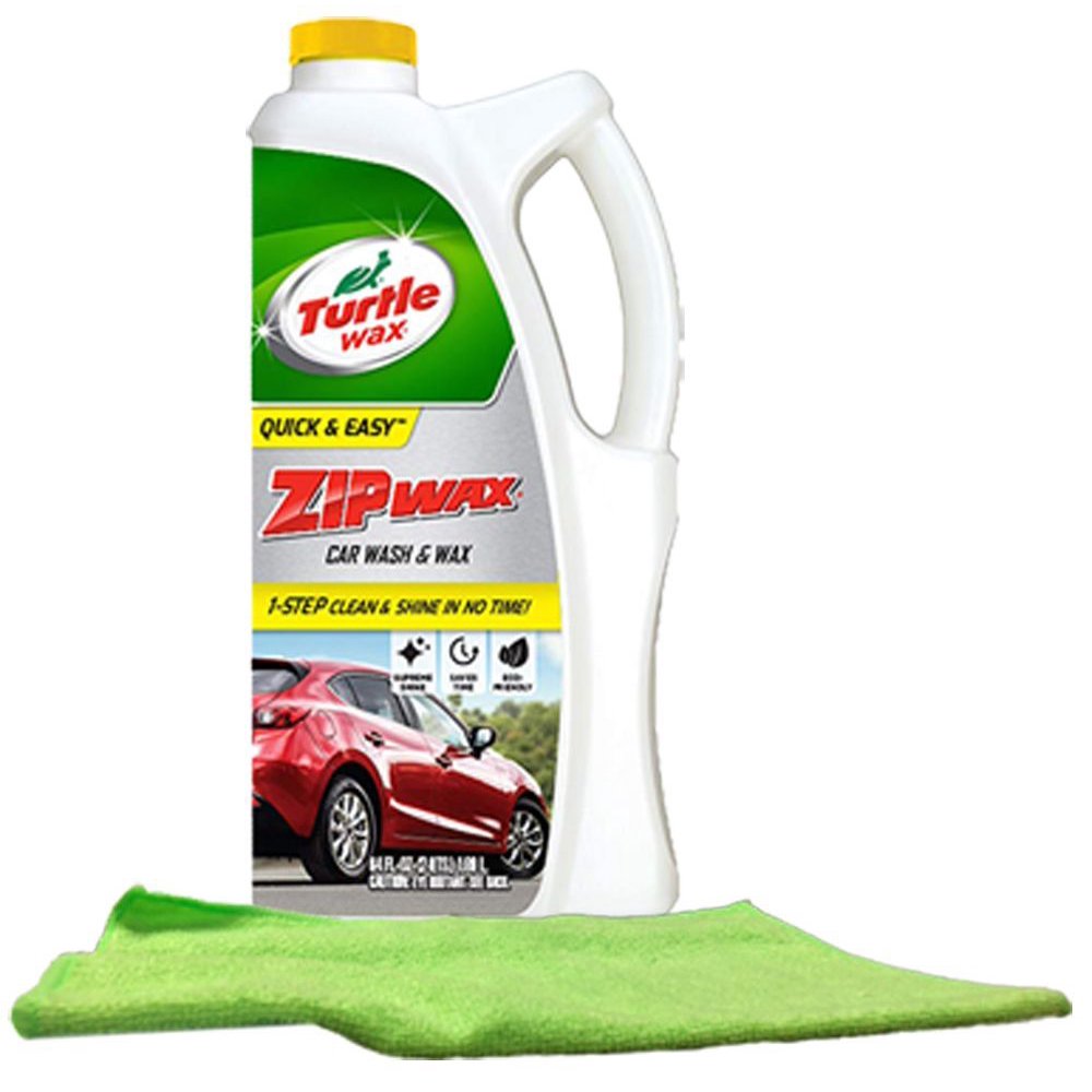 Zip Wax Liquid Car Wash (64 oz.) Bundled with a Microfiber Cloth (2
