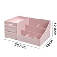 thumbnail image 2 of Organizador de escritorio de maquillaje, caja de almacenamiento de cosméticos con cajón, tocador elegante y chic, almacenamiento en encimera para cosméticos, se adapta a pinceles, sombras de ojos,, 2 of 5
