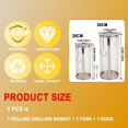 thumbnail image 6 of Rolling Grilling Basket- Round Stainless Steel BBQ Grill Mesh Rolling BBQ Basket Non-Stick Grill Basket Grilling Accessories Camping Grill for Vegetables, French Fries, Fish, 6 of 8