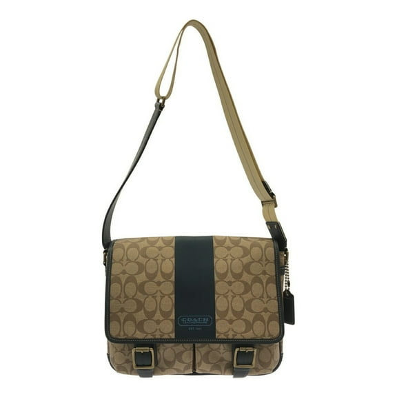 Pre-Owned COACH K1073-F70077 Heritage Stripe Shoulder Bag Navy Signature Men's... (Good)