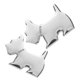 thumbnail image 1 of Creative 3D Dog Design car Stickers for Exterior Decor Durable Scratch Resistant Silver 2 pcs, 1 of 1