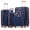 Navy Blue Tan, variant on Gowill 4 Piece Luggage Set 16/20/24/28 inch Hardside Lightweight Suitcase with Spinner Wheels (Navy Blue&Tan)