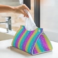 thumbnail image 6 of Pofeuu Rainbow Scales2 Print Tissue Box Cover, Modern Decorative PU Leather Rectangular Tissue Box Case Organizer Holder for Vanity Countertop, Night Stands, Livingroom, 6 of 7