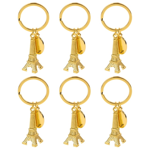 6 uds llaveros de regalo de recuerdo de la Torre Eiffel llavero de torre novedoso Mini dijes colgantes de Torre Eiffel
