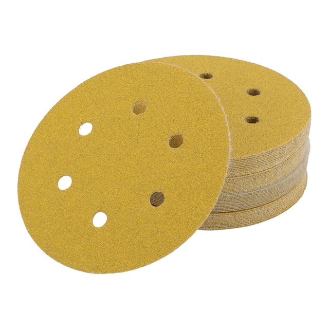 Unique Bargains Disques de Ponçage 6 Pouces 6 Trous Ronds Crochets et Boucles Papier de Verre 60 Grains - 50 Pcs