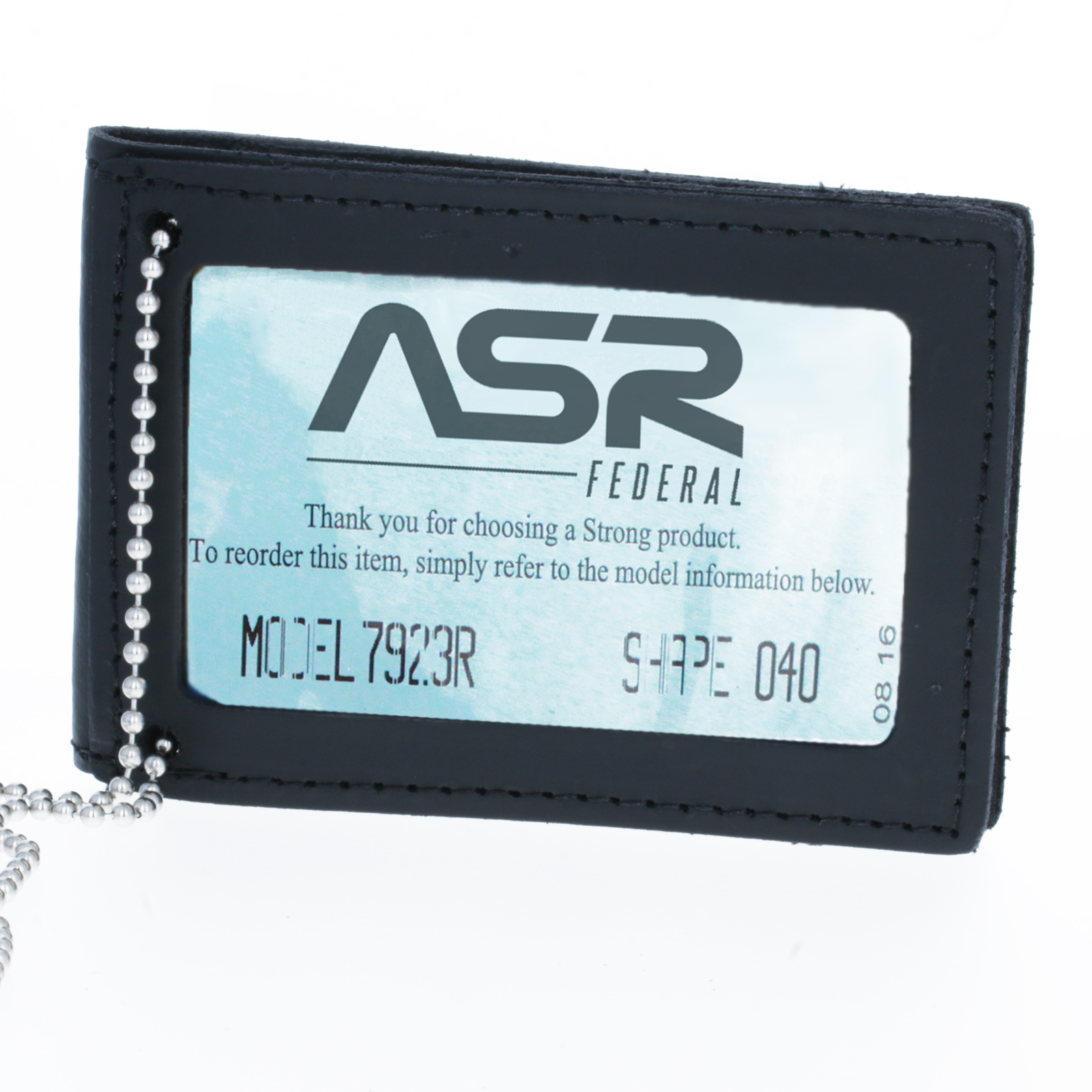 Leather Undercover Badge Holder with Neck Chain for Law Enforcement or