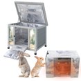 thumbnail image 3 of 24'' Heated Small Rabbit Hutch for Winter, Cat House Outdoor Indoor with Warm Liner, Waterproof Structure, Suitable for Cats, Rabbits, Small Pets (Grey), 3 of 10