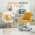 thumbnail image 2 of Llinc Store Armless Home Office Desk Chair with Wheels Adjustable Swivel Task Computer Vanity Chair for Small Spaces, Yellow, 2 of 6