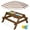 Walnut/Beige, variant on Best Choice Products Kids 3-in-1 Outdoor Convertible Activity Sand & Water Picnic Table w/ Umbrella - Green