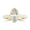 White, variant on Bob Mackie Jewelry Gold over Brass White Enamel Marquise Cut White Cubic Zirconia Ring, Size 7